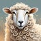 Realistic Sheep Portrait On White Background - Artistic Digital Illustration