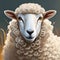 Realistic Sheep Portrait On White Background - Artistic Digital Illustration