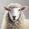 Realistic Sheep Portrait On White Background - Artistic Digital Illustration