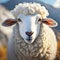 Realistic Sheep Portrait On White Background - Artistic Digital Illustration