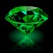 Realistic shining green emerald jewel