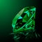 Realistic shining green emerald jewel