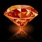 Realistic shining orange topaz jewel