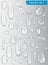 Realistic shining water drops and drips on transparent background vector