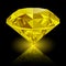 Realistic shining yellow topaz jewel