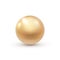 Realistic shiny gold pearl on plain background