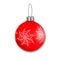 Realistic shiny hanging christmas ball