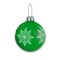 Realistic shiny hanging christmas ball