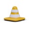 Realistic signal cone on white background. Equipment for construction, repair, work of road services