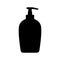 Realistic silhouette dispenser bottle. Illustration of cleanser, liquid soap, hand cream, shampoo, lotion. Flat isolated vector on