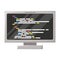 Realistic silhouette of lcd monitor with screen programming window with script code