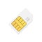 Realistic SIM card isolated on white background.