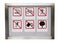 Realistic Six safty caution prohibit sign in the aluminium frame