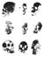 Realistic Skull set vestor illustration poster template