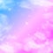 Realistic sky, stars and clouds in soft pastel pink and blue colors. Fantastic magic sunny sky background. Pink sunrise, sunset. V