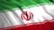 Realistic slow motion waving flag of Iran. Motion. Highly detailed fabric texture of a national tricolor flag.