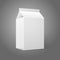 Realistic small white blank paper package for milk