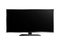 Realistic smart TV. Wide black empty screen with slim elegant silver body on stand modern 3D plasma