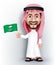 Realistic Smiling Handsome Saudi Arab Man Character