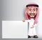 Realistic Smiling Handsome Saudi Arab Man Character