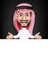 Realistic Smiling Handsome Saudi Arab Man Character