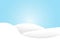 Realistic snowdrift isolated. Vector illustration with snow hills. Winter snowy landscape. EPS 10.