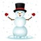 Realistic Snowman Happy Cartoon New Year Toy