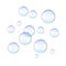 Realistic soap bubbles. Rainbow reflection bubbles isolated vector on transparent illustration