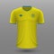 Realistic soccer shirt 2020, Ukraine home jersey template for football kit