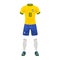 realistic soccer uniform of a brazil team