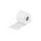 Realistic soft white toilet paper roll rolling on surface