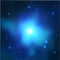 Realistic space galaxy vector background in blue colors