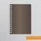 Realistic spiral notepad blank on transparent background. Vector