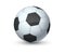 Realistic sport ball. 3D equipment for football. Isolated round shape with geometric classic print. Inflatable sphere