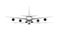 Realistic standing airplane, jet aircraft or airliner front view. Detailed passenger air plane on white