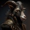 Realistic steam punk goat.