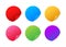 Realistic stickers. Round multicolored stickers with folded edges. Vector stock illustration