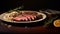 Realistic Still Life: Steak On Rice With Rosemary