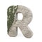 Realistic stone letters with ivy, isolated on a white background