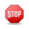 Realistic stop sign icon collection