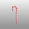 Realistic striped candy cane isolated on transparent background