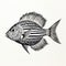 Realistic Striped Fish Ink Poster Design