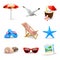 Realistic Summer Vacation Icons