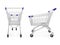 Realistic supermarket trolley. 3d empty pushcart supermarket retail, shopper trolly cart render shopping metal steel