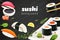 Realistic Sushi Background