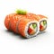 Realistic Sushi Roll On White Background