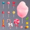 Realistic Sweets Transparent Background Set