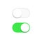 Realistic switch toggle buttons, set or tree sliders in ON and OFF position Vector illustration.