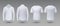 Realistic t-shirt and shirt. White mockup isolated template, 3D blank male uniform clothing, front and back view. Vector