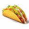 Realistic Taco Photo With Cheese Sauce On White Background